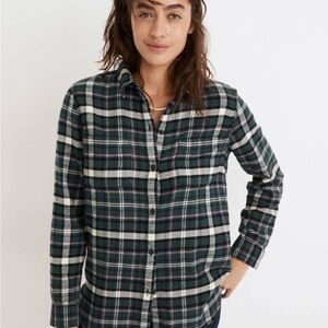 Madewell Flannel Ex-boyfriend Shirt in Baywood Plaid.  Size XS